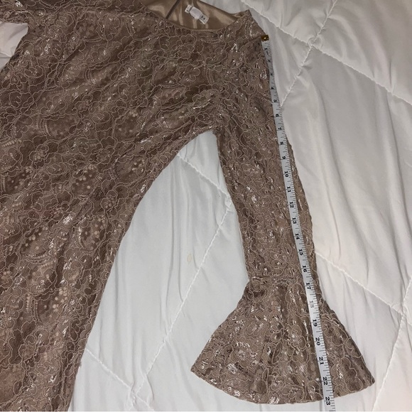 Brown Lace Boho Flare/Bell Long Sleeve Dress Women’s Small - Picture 7 of 9